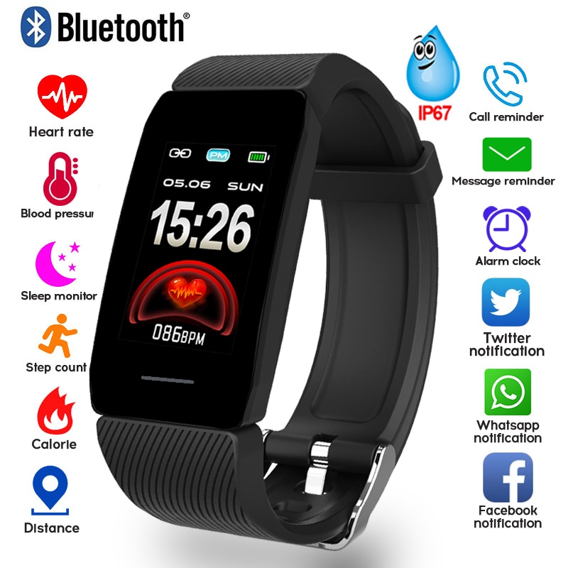 2022 Smart Band Blood Pressure Heart Rate Weather Display Monitor Fitness Tracker Bracelet Waterproof Men Women Kids Smart Watch