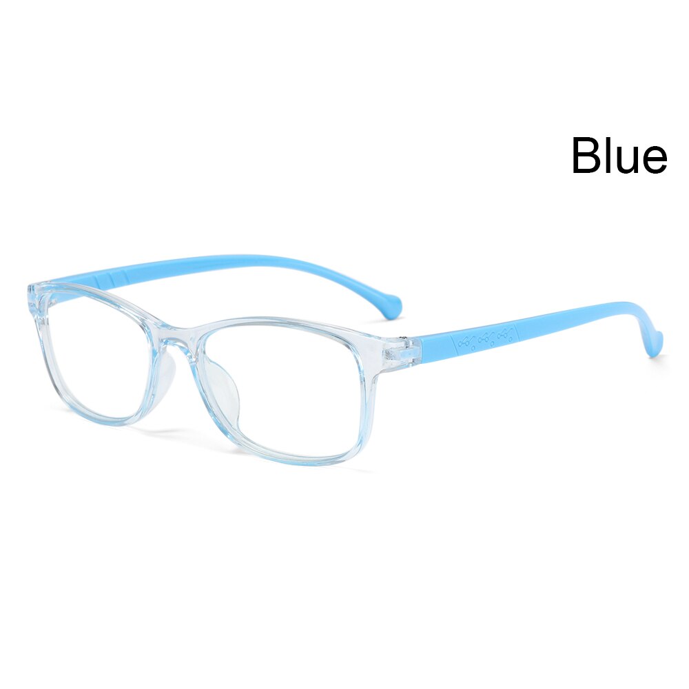 Round Anti-blue Light Kids Glasses Children Boys Girls Computer Glasses Protection Eyeglasses Ultra Light Frame: Blue