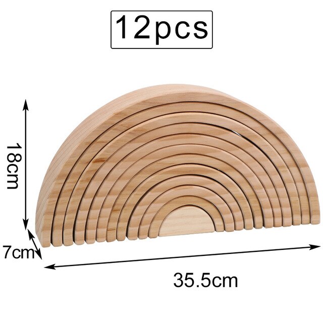 Bambini Di Legno di Faggio Blocchi Arcobaleno Parti Allentate Giocattolo Funghi A Nido D'ape Goccioline Albero coni Grande Piatto Jenga Bambino Blocchi di Costruzione: B