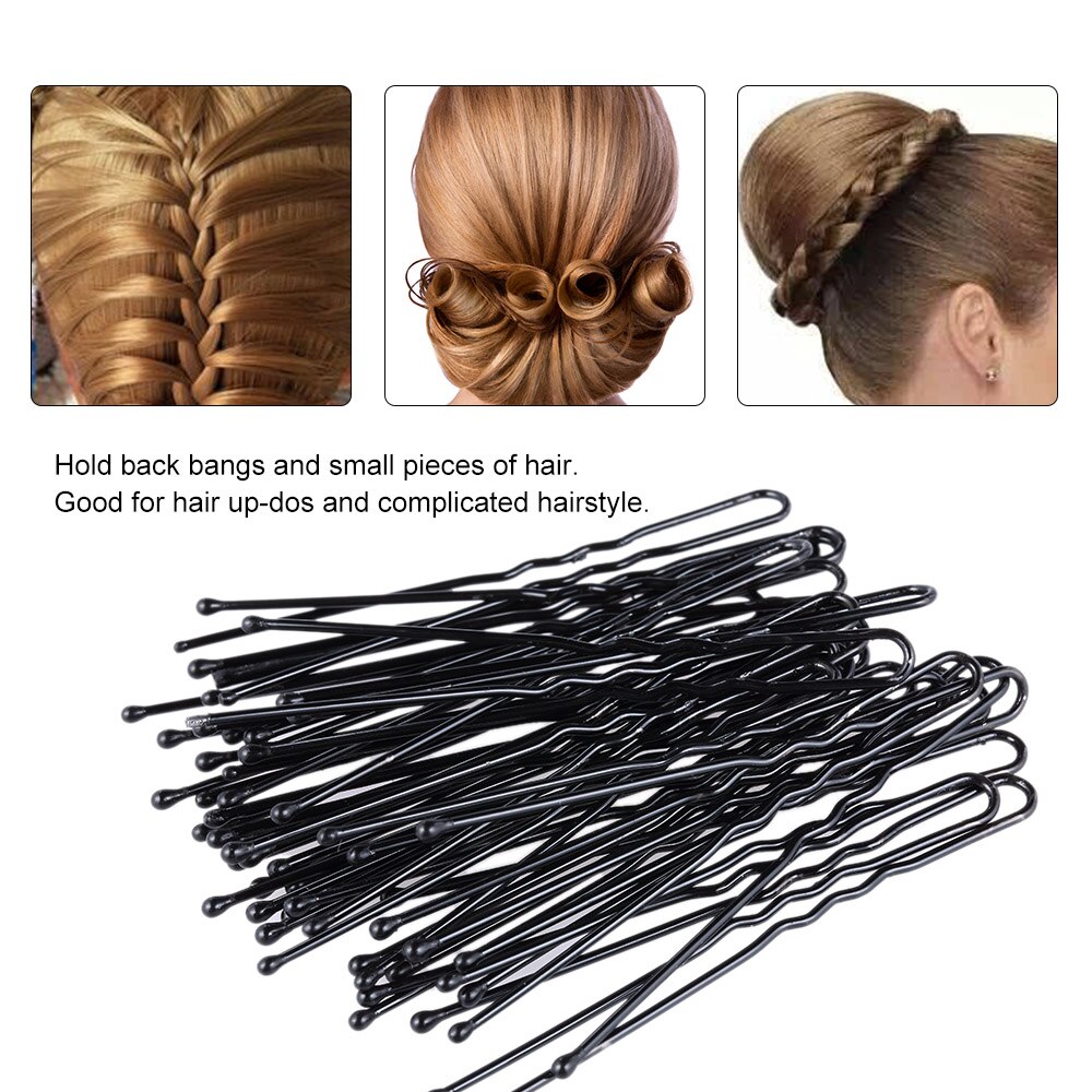 200Pcs Bobby Pins U Shape Black Hairpins No Slip Grip Thin Bobby Pins Women Hair Clips