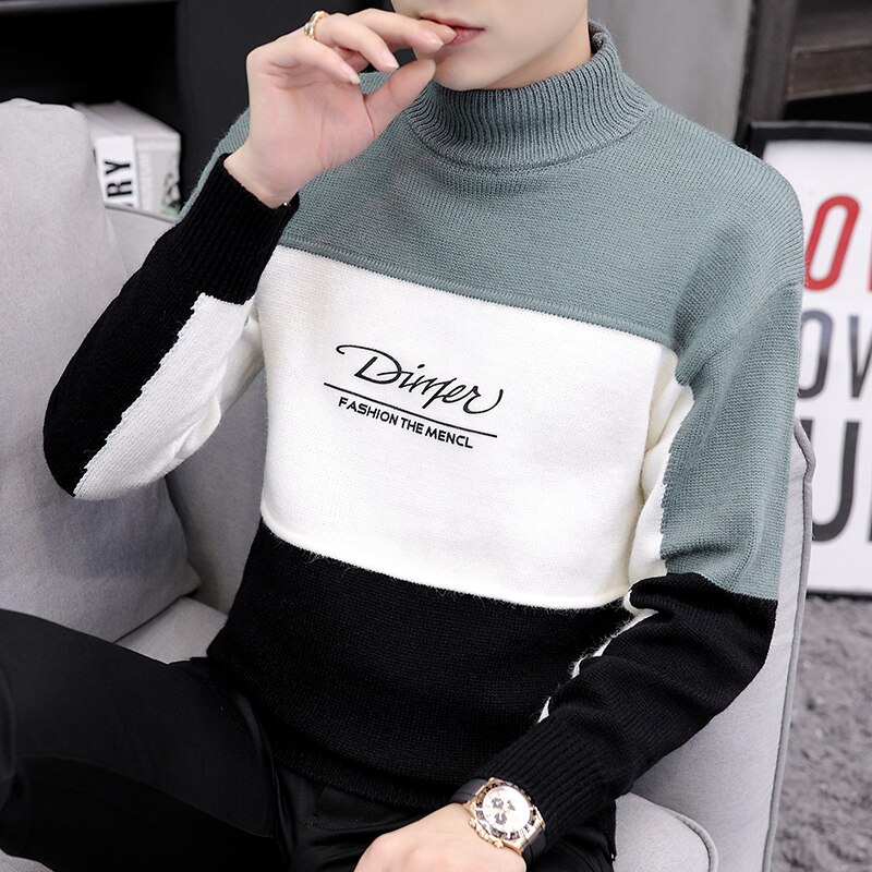 Halv turtleneck gensere herre tykk varm vinter genser herre slim fit herre julegenser pull homme genser