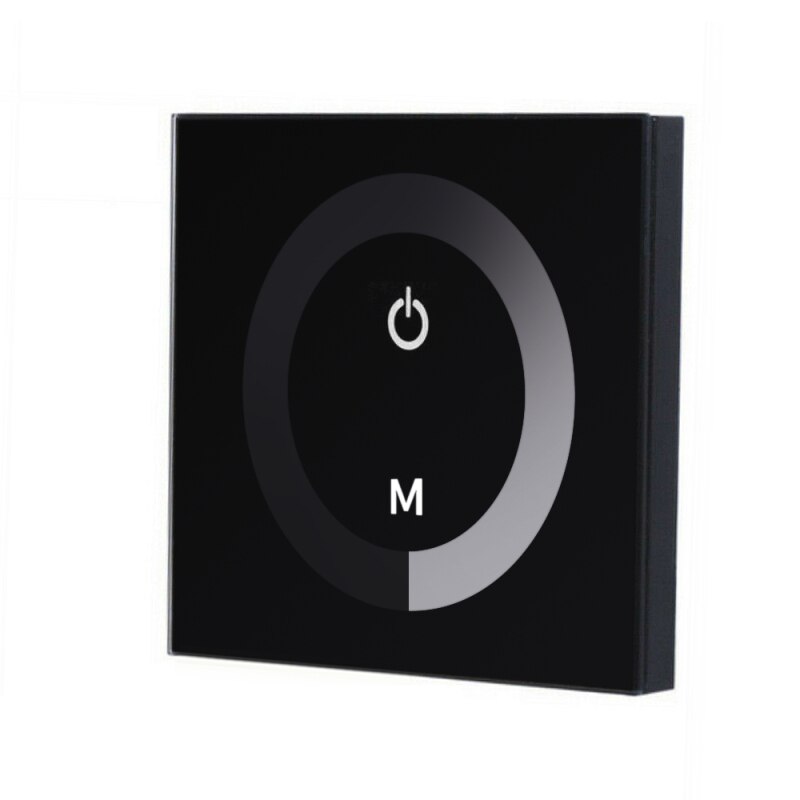 Tuya Dimmer Switch DC 12V-24V Smart Touch Panel Switch Lights Dimmer Controller Alexa Google Home UK/EU Wall Mounted Switch: black
