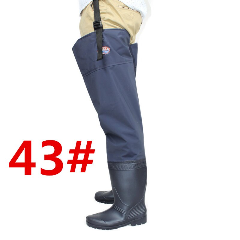 wysoki-skok dla obu płci wodery wędkarskie spodnie nogi Super duża syntetyczna skóra buty pogrubienie podeszwa jednoczęściowe wodery wędkarskie spodnie nogi: 43