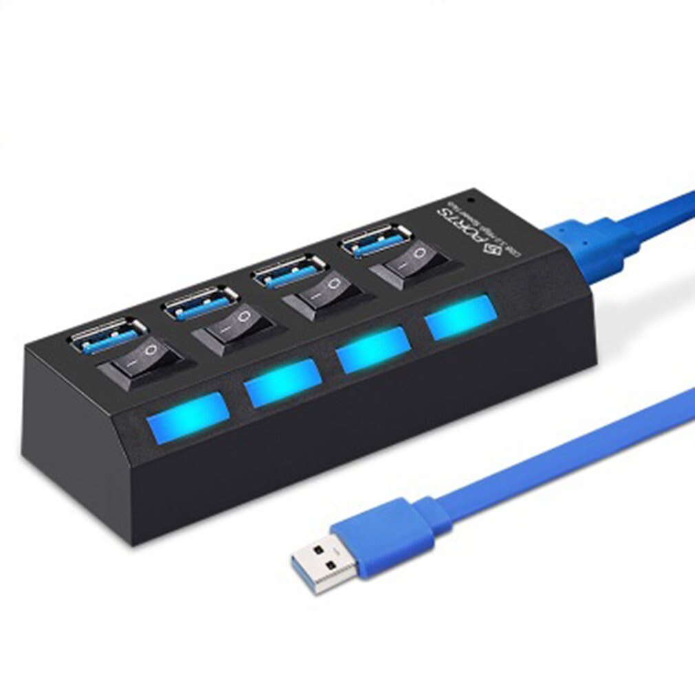 USB Hub 3.0 USB Splitter Multi USB 3 2.0 Hub Multiple 7 Port Hab Splitters Use Power Adapter Computer Accessories Hub For PC: 4 port Without power