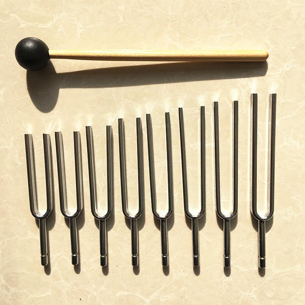 1 Set 8 Tuning Fork Set 256-512hz Steel Teaching Tuning Fork Fork Guitar Set Instrument Musical Tuner Tuning Violin Tunning D3u4