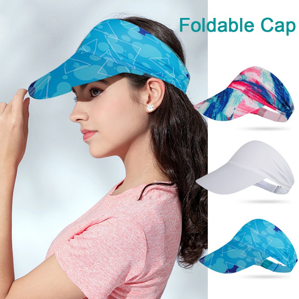 Donna uomo berretto sportivo a tesa larga in seta di ghiaccio Tie Dye cappello da visiera parasole cappello da Tennis da Golf leggero ad asciugatura rapida cappello da spiaggia portatile arrotolabile