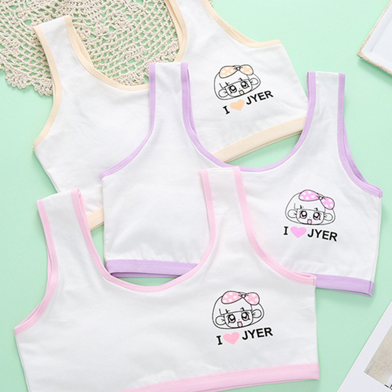 3Pc/lot Girls bra development period vest type cotton first breathable girls tube top 7 to 14 years old summer student underwear