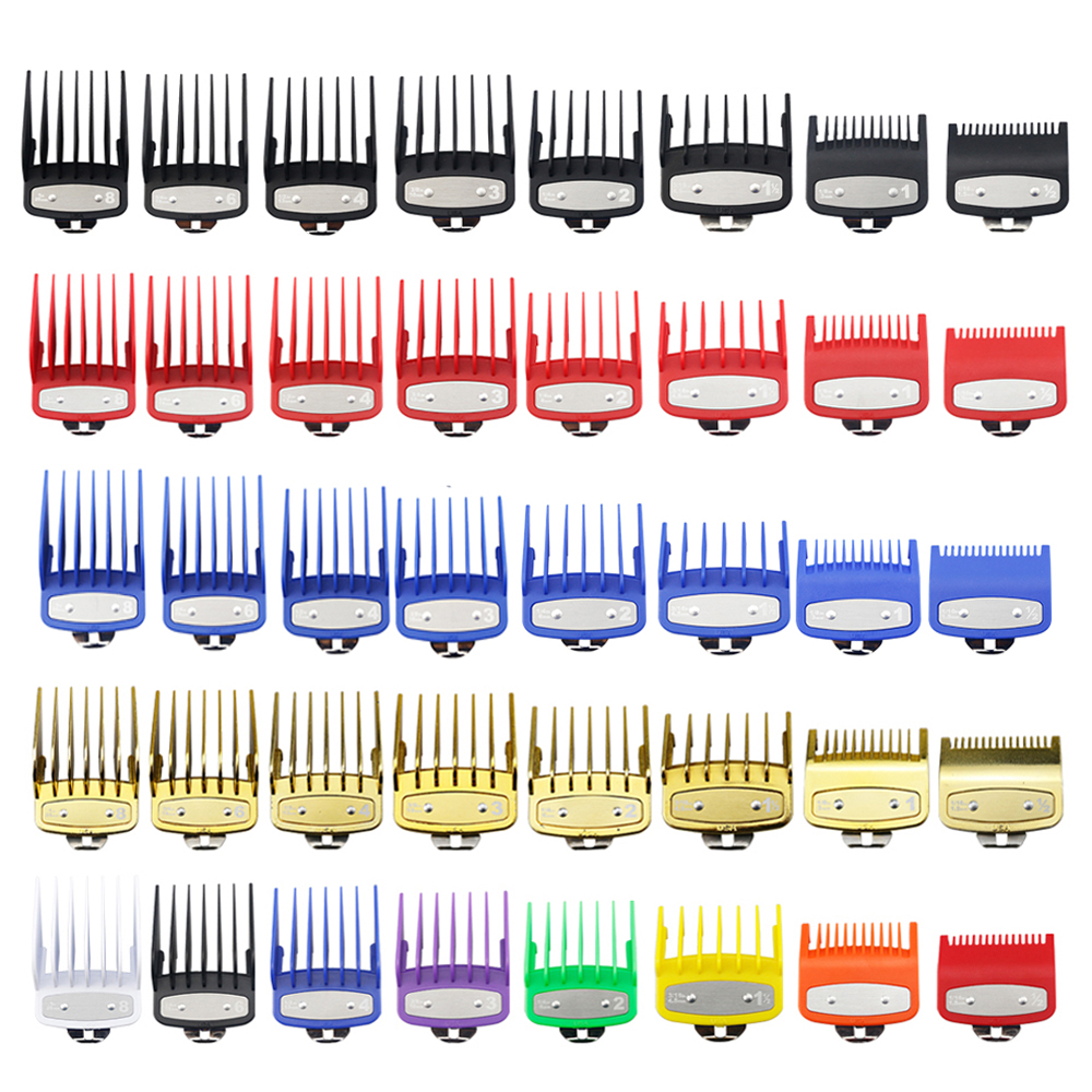 8 unids/set peluquero cortadora de pelo peines guía para cortadora Wahl accesorio corte de pelo peine limitado herramientas de corte de pelo de salón