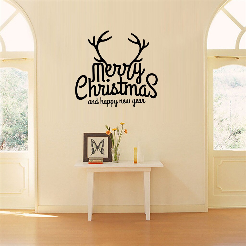 God jul gevir engelsk mur klistermærker tapet jul stue soveværelse vindue glas dekorative væg klistermærker