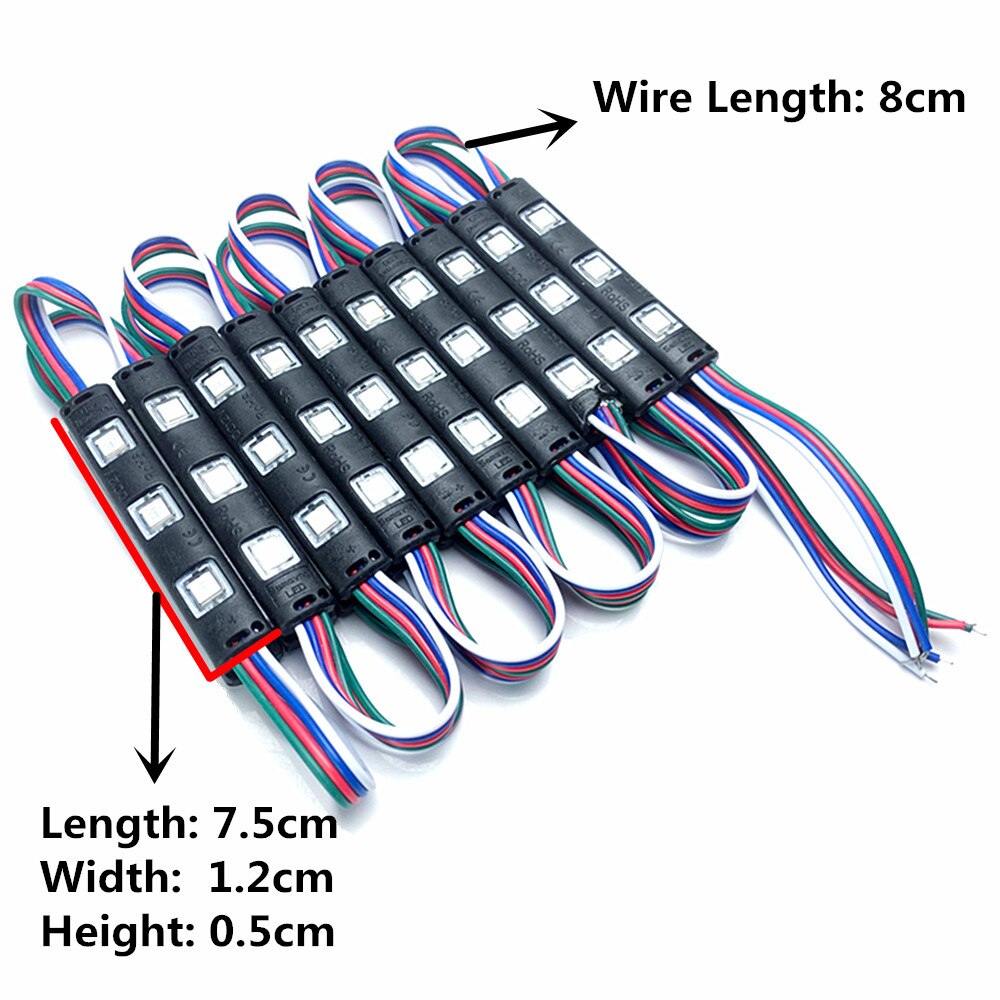 12V 5050 RGB Black LED Module Super Bright Colors Changable Outdoor Waterproof Advertising Light Sign Backlight 20Pcs/Lot
