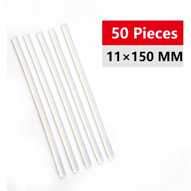 Smältlimstift 7mm/11mm manuell gör-det-själv transparent smältstift hushållssmältlimpistol hög viskositet snabb smältstift: 50 st 11mm