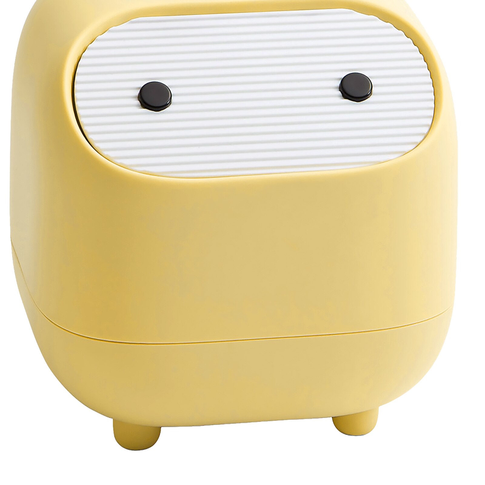 Cartoon Desktop Trash Can Plastic Dumpster Small Beautiful Trash Can Mini Waste Bins Office Kitchen Supplies: Yellow
