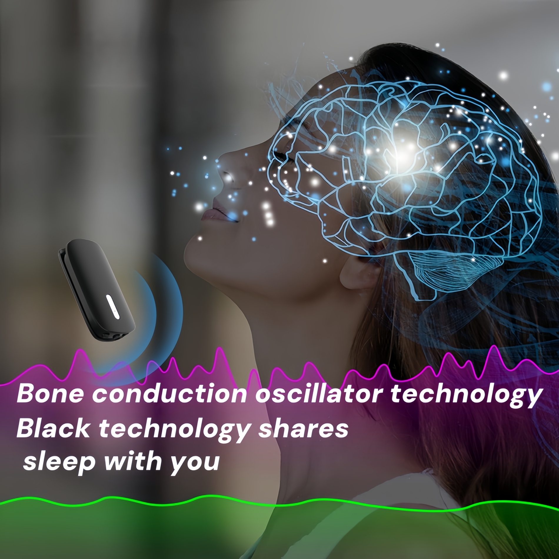 Bluetooth-högtalare, bluetooth 5.49, - sömnhögtalare, benledningshögtalare, tidsinställd sömn, , 72 timmars batteritid, främjar sömn,