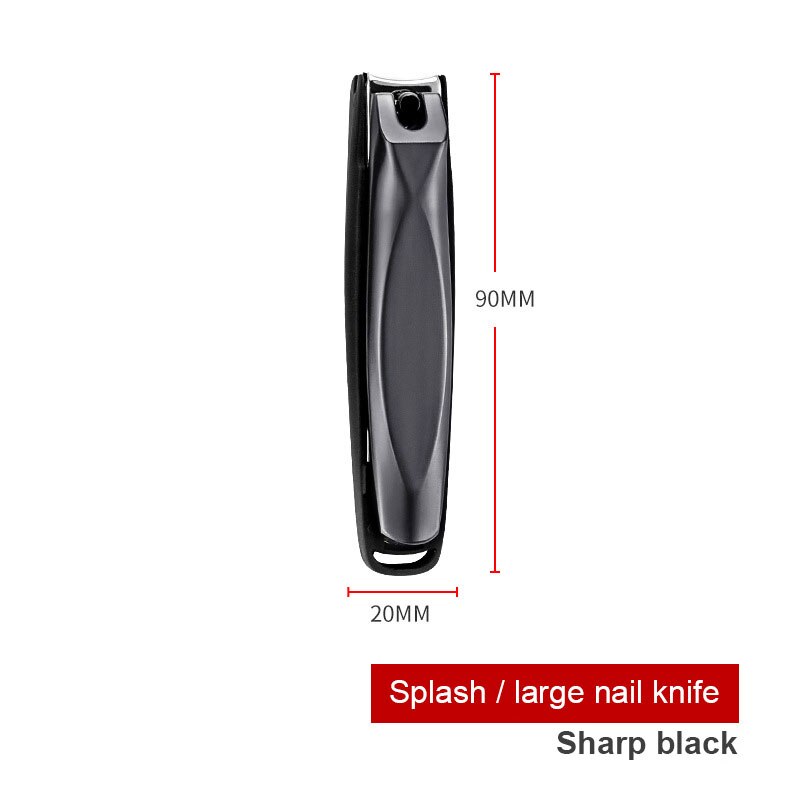 Splash-proof Nail Clippers Set Stainless Steel Single Diagonal Anti-splash Nail Cutter 4 Styles Sharper Nail Trimmer: Black large size