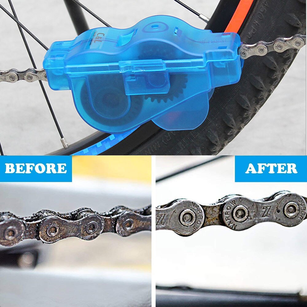 Bike Chain Cleaner Clean Machine Brushes Set Cycling Cleaning Kit Bicycle Brush Maintenance Tool for Mountain, Road, BMX, City