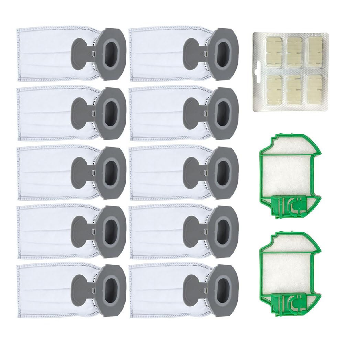 Voor Vorwerk Kobold Vk7 Fp7 Draadloze Stofzuiger, 10 Stofzakken, 2 Voorfilters, 1 Geurtabletten/-Sticks.