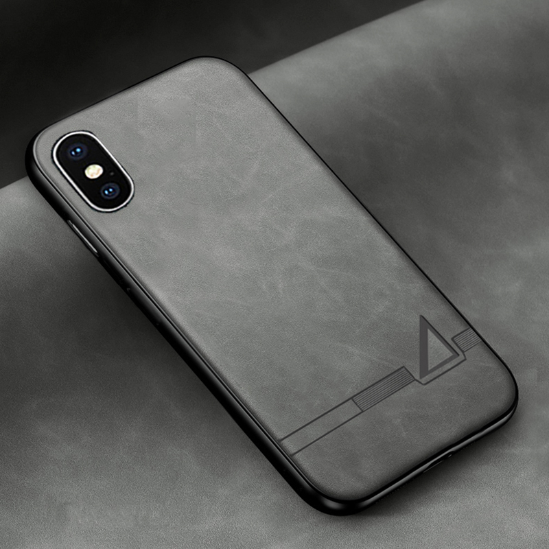 Funda de cuero suave tridimensional para Apple Iphone X XS MAX XR TPU funda de silicona para Apple Iphone X XS MAX XR: Tela de algodón / Negro