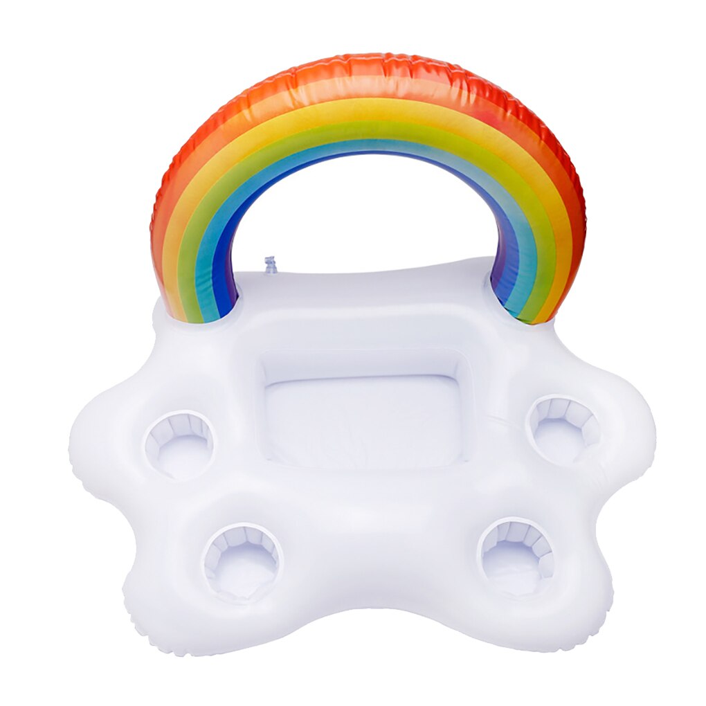 Zomer Baby Speelgoed Rainbow Cloud Opblaasbare Bar Zwembad Opblaasbare Cup Bekerhouder Strand Zwembad Party Opblaasbare Coaster
