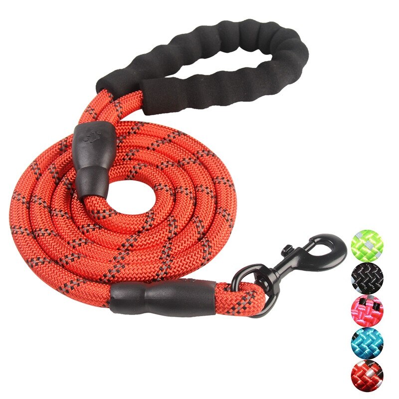 Reflecterende Grote Hondenriem Nylon Touw Pet Training Riemen Lange Lood Hond Veiligheid Bergbeklimmen Touw Voor Medium Grote Grote dog4: Red