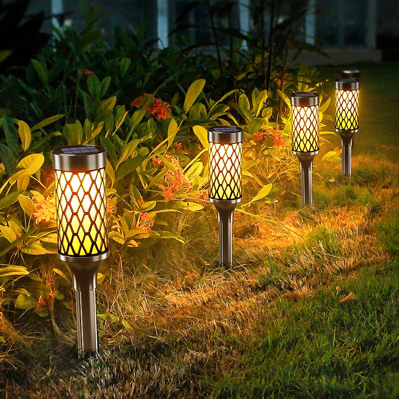 Solar Path Lights Outdoor Led Solar Tuin Lamp Draadloze Waterdichte Landschap Decoratie Verlichting Voor Patio Yard Loopbrug Gazon