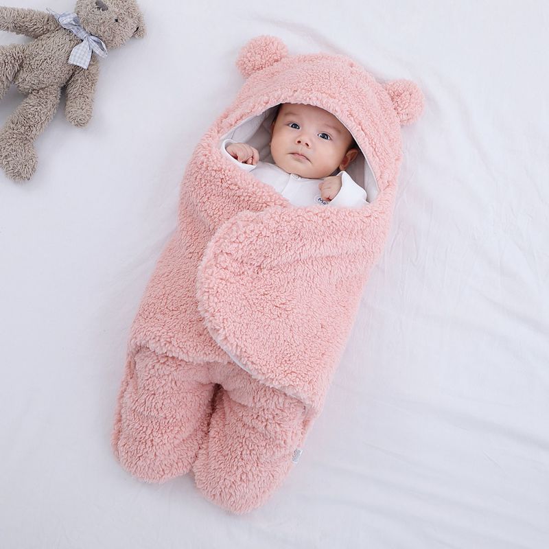 Super Zachte Baby Slaapzak Inbakeren Fleece Pasgeboren Ontvangen Deken Pluizige Warme Zuigelingsjongen Meisje Slapen Nursery Wrap Inbakeren: 6 / 6m