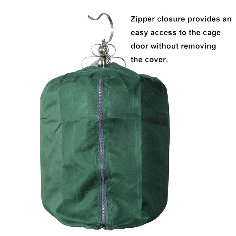 Universal Bird Cage Cover Shade Windproof Cloth Green - Bird Cage Not Included