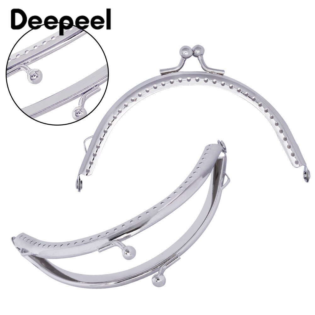 10pcs Deepeel 6.5cm~15.5cm Silver Mini Metal Purse Frame for Bag Handle Kiss Cluth Clasp Coin Purses Bags Diy Parts Accessories
