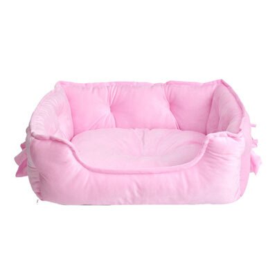 Pawstrip Leuke Boog Prinses Hond Bed Winter Zachte Puppy Bed Sofa Warm Cat Bed Huis Teddy Pommeren Huisdier Bed Voor hond Katten S/L: Pink / S