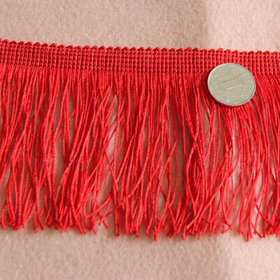 Longueur 1m largeur 10cm bricolage gros gland longue chaîne frange glands coupe dentelle rideau accessoires vêtements Textiles: red