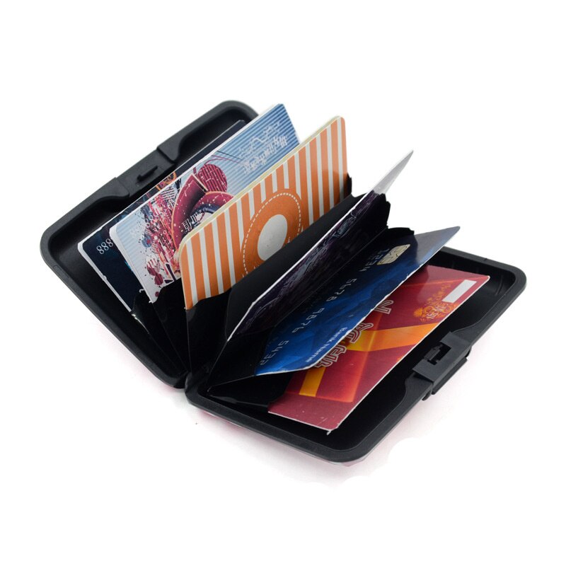 PURDORED 1 pc Flamingo Card Holder Aluminum Business ID Credit Card Case Holder RFID Card Wallet Case tarjetero