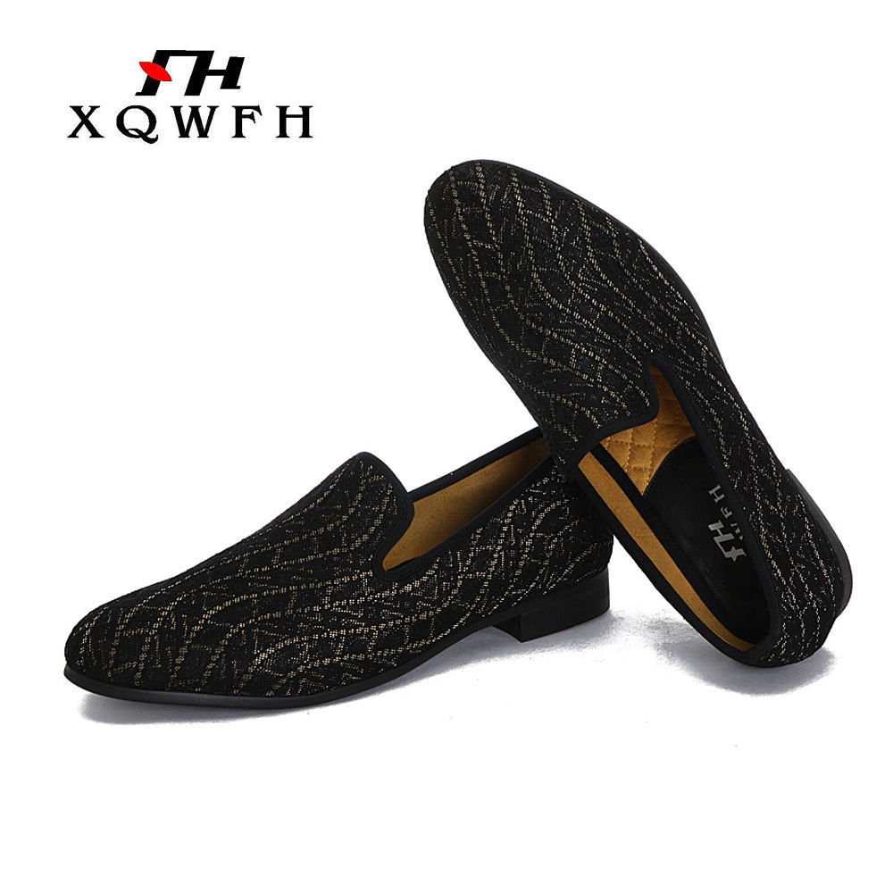 XQWFH mannen loafers multicolor patroon collocatie casual schoenen low-key banket en bruiloft schoenen