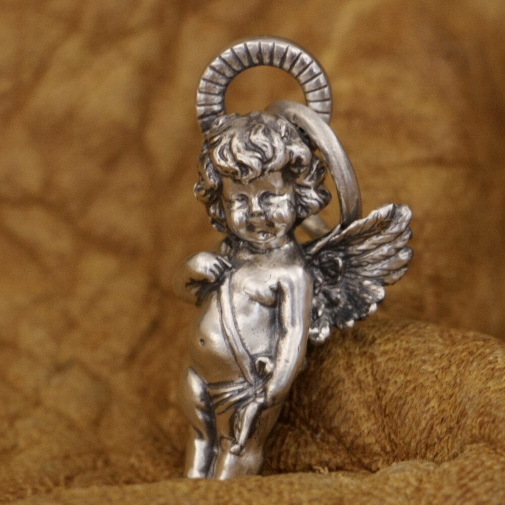 Linsion 925 Sterling Zilver God Van Liefde Cupido Mooie Angel Charms Little Hanger TA317