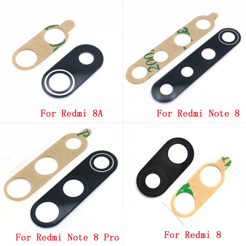 10Stck Kamera Glas Objektiv Für Xiaomi Redmi 8 8A Hinweis 8 Profi 8T Hinten Bcak Kamera Glas Abdeckung mit Klebstoff Aufkleber