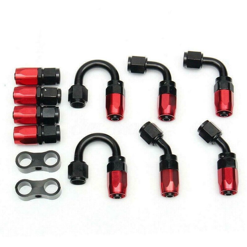 13 pièces 6AN AN-6 raccord en acier inoxydable Nylon tressé ligne de tuyau de carburant 16FT