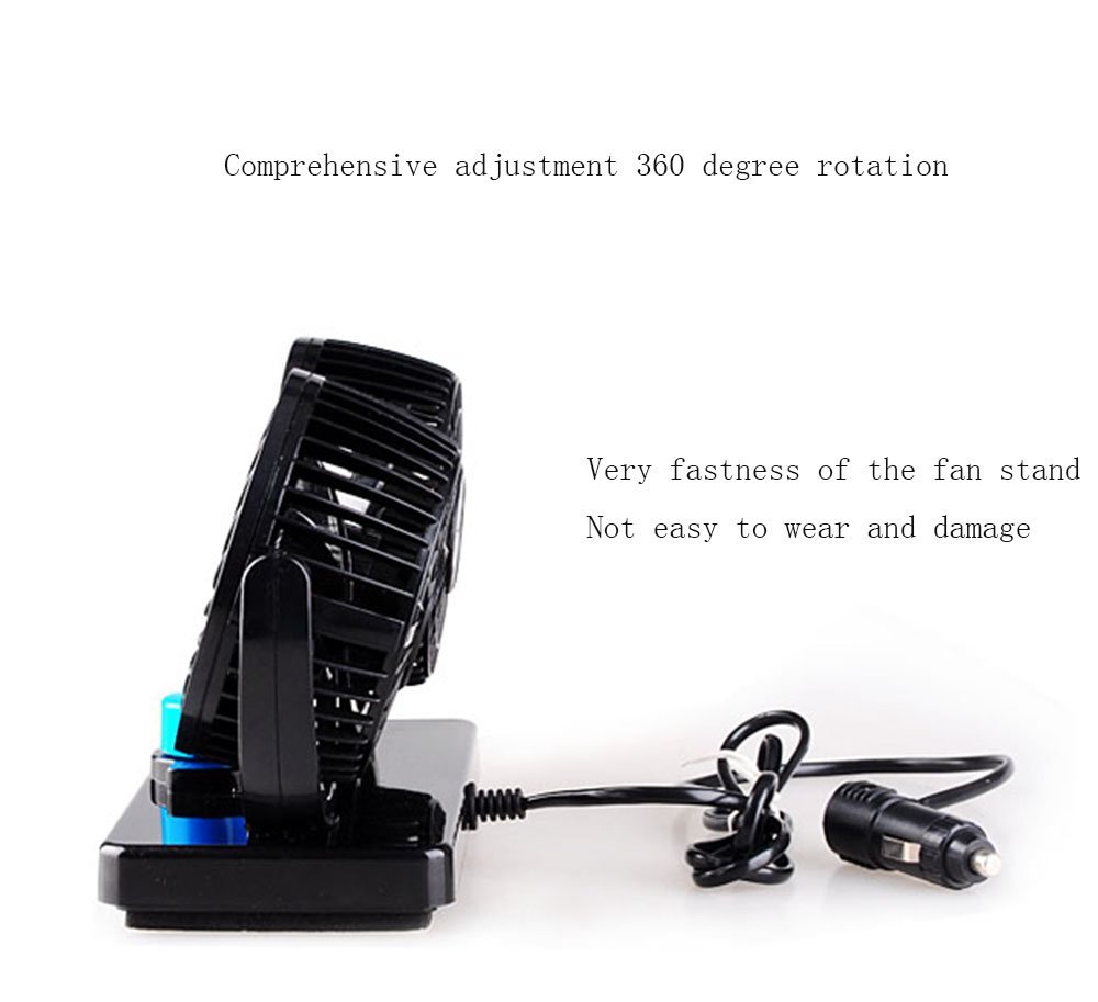 360 Rotating Free adjustment Car Auto Cooling Air Fan Ventilation Dashboard Electric Car Fan Summer Cooling Air Circulator