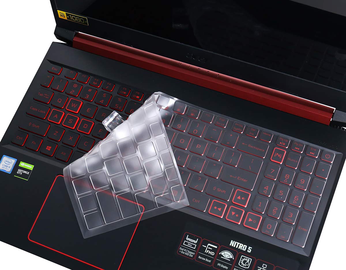 Til acer nitro 5 an515 54 54 w 2 an 515-54 an515-51g / 17.3 "acer nitro 7 an715-51 15.6 tommer tpu beskyttelseshud til tastaturovertræk