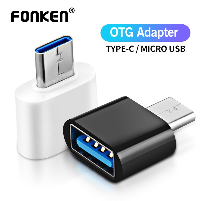 FONKEN OTG Type C For Macbook Laptop OTG Adapter Micro USB 2.0 to USB Converter For Xiaomi Samsung Android Phone USB C OTG