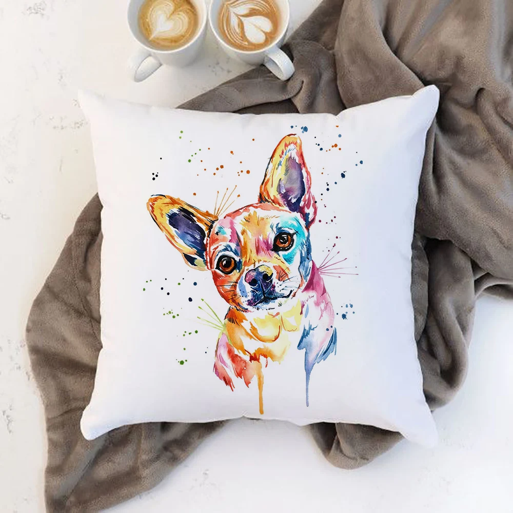 Housse de coussin colorée pour chien, bouledogue, coussin de jardin, lit de maison, chaise carrée: See below for size descriptions / YELLOW