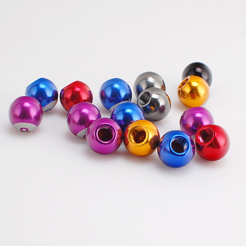 4 sztuk/zestaw uniwersalny aluminium samochodów zawór czapki kreatywne bilard czarny 8 koła czapki pyłoszczelna ze stali nierdzewnej czapki dla samochodów motocykl opon