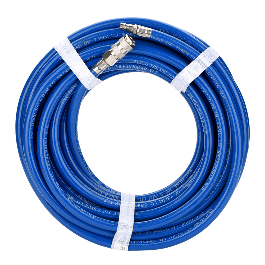 15m Car PVC Air Inflation Hose Air Compressor Valve Fittings Pneumatic Tyre Air Inflation Hose Air Hose Blue