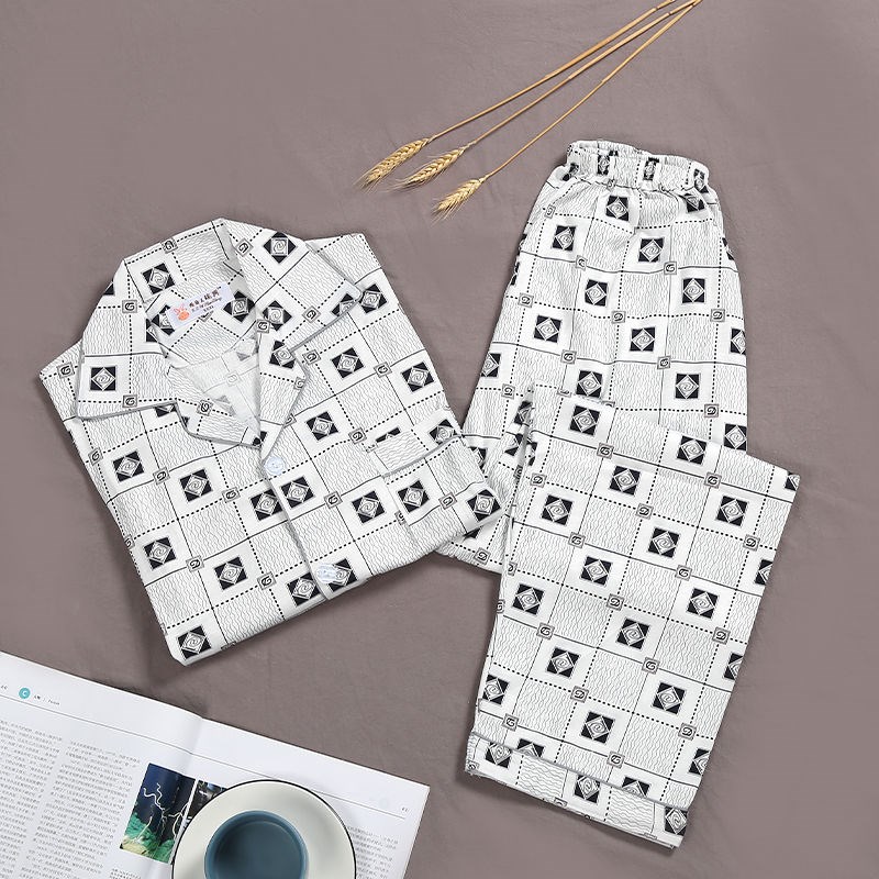 Summer Casual knit Cotton Pajama Sets for Men Short Sleeve Long Pants Sleepwear Pyjama Male Homewear Lounge Wear Clothes: 522 / XXL