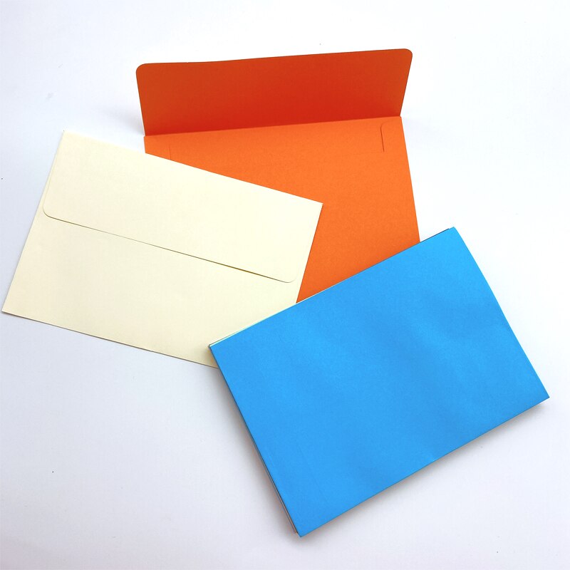 Lot de 10 jolies enveloppes en papier Kraft, petites enveloppes décoratives, couleurs acidulées