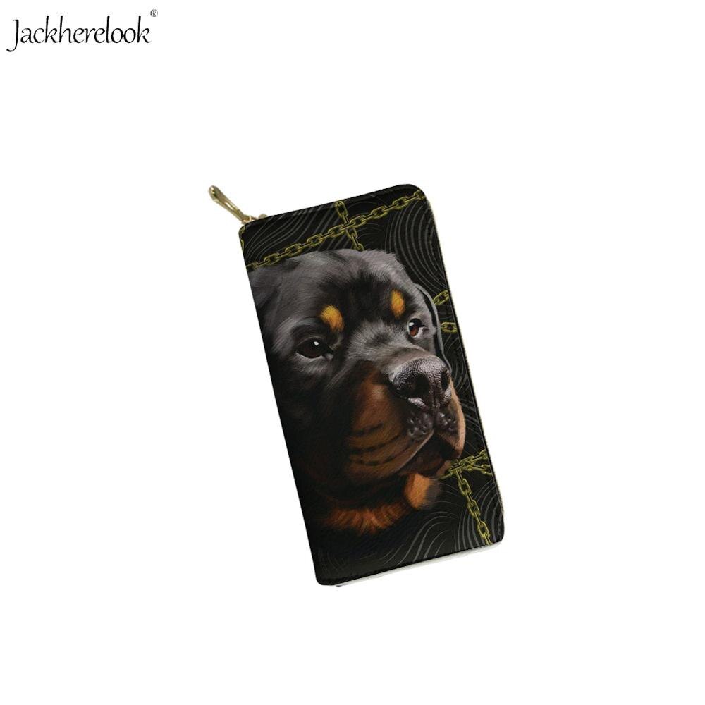 Jackherelook torba na ramię ze skóry pu dla pani 2 sztuk/zestaw Rottweiler pies Pet torba czarny nadruk zwierzęta torebki i portfel: HX638Z21