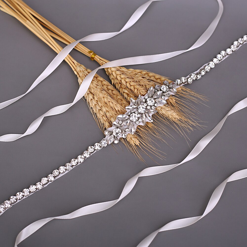 Trixy  s166 trouwriem met strass, zilveren riem met diamant, bruidsriem, bruidssjerpen, bruidsaccessoires, bruidssjerpen, riem voor vrouwen