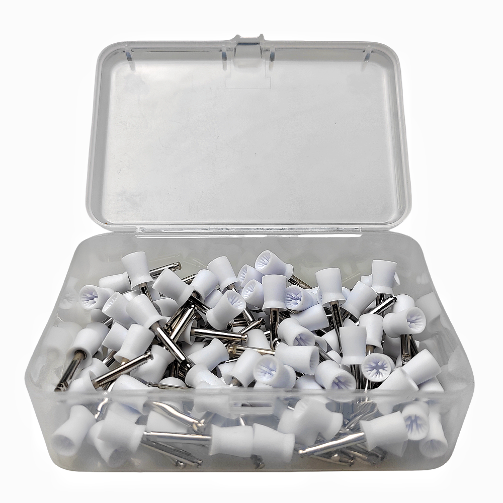 100Pcs Dental Polishing Cup Rubber Prophy Cup for Low Speed Handpiece: WHITE