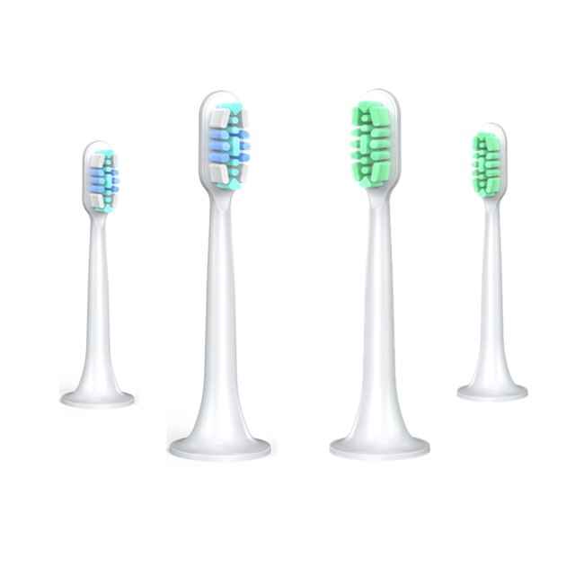 Cabeça de escova de dentes elétrica 4x para xiaomi sonic, t300 t500 t700, ultrassônica 3d, de alta densidade, substituição: 2 bule 2 green