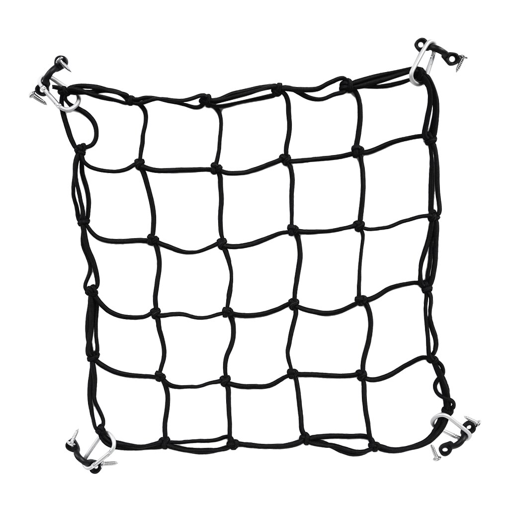 Red de carga superelástica para Kayak, canoa, bote inflable, pesca, cubierta elástica negra de 40x40cm