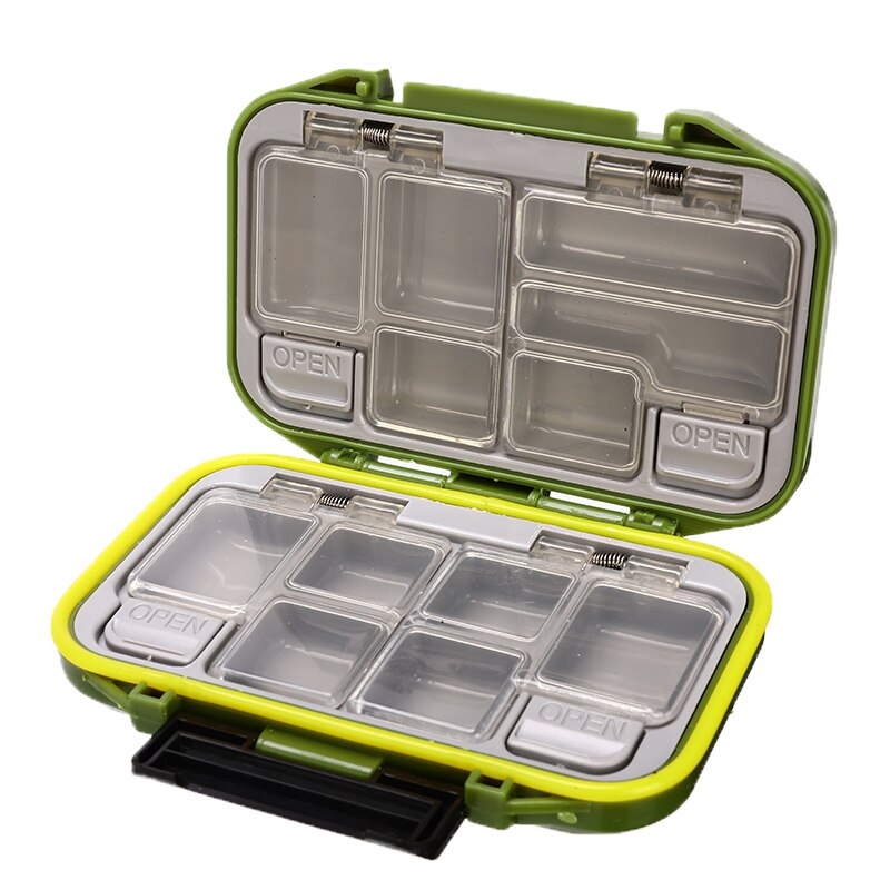 3 Style Fishing Tackle Box Waterproof Double Layer Compartments Fishing Lure Hook Storage Case Accessories: Green