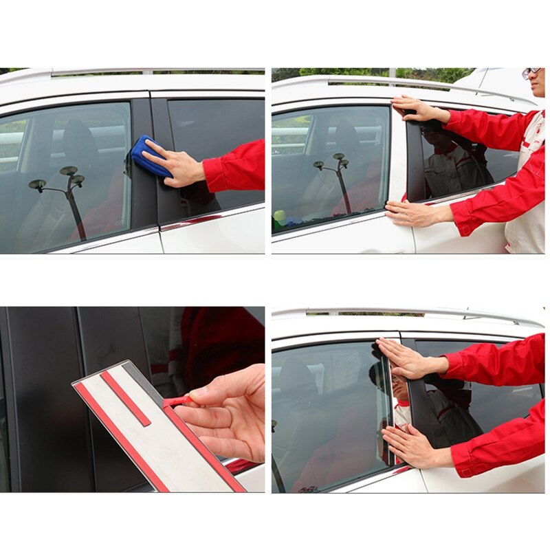 Ventanilla cromada, cubierta de poste de Pilar, moldura de adorno, decoración de acero inoxidable para Nissan Qashqai J11