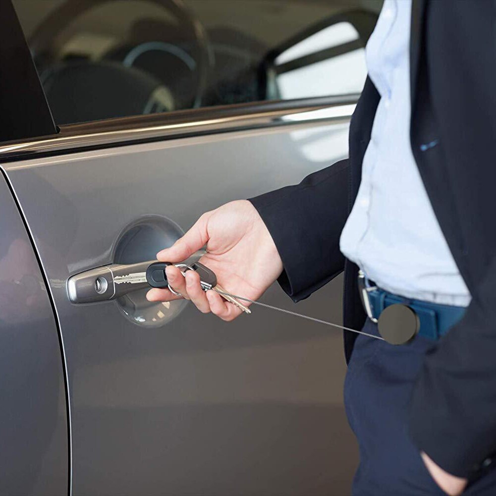 Anti-Lost Telescopic Key Chain Anti-Theft Nylon Rope Buckle Keyring Outdoor Carabiner Telescopic Keychain